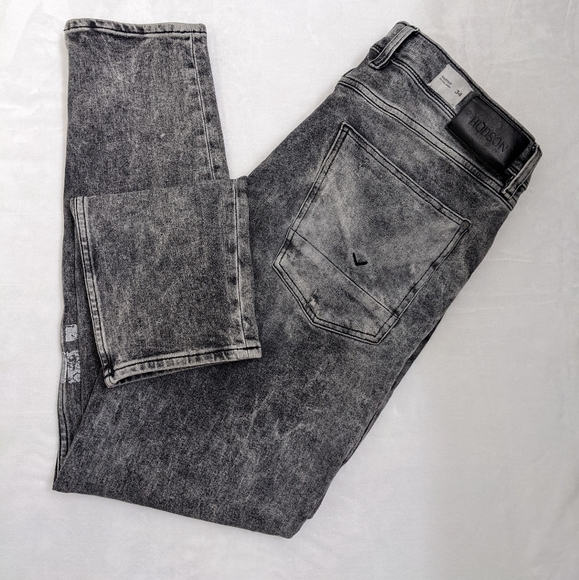 Hudson Sartor Relaxed Skinny Distressed Edgy Graphic Jeans - Picture 8 of 14